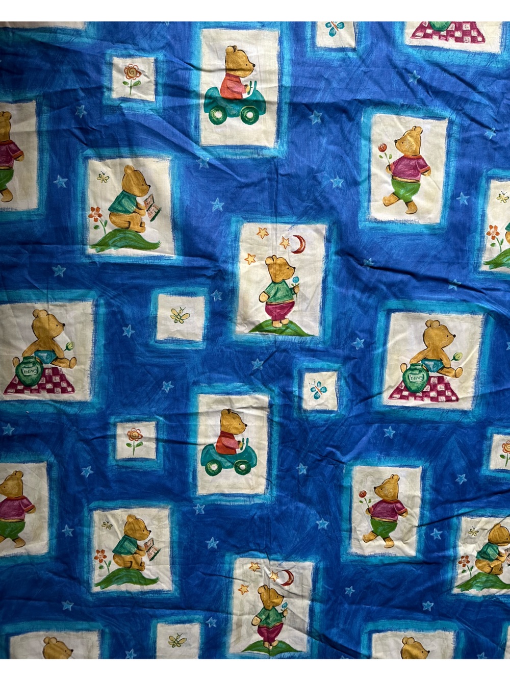 Vintage Bed Time Bears Cotton Fabric United Kingdom 4 yards